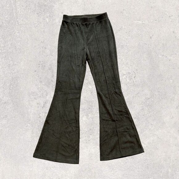 aerie Pants - Aerie Sweatpants Groove-On‎ Velour High Waisted Flare Women's Small Green NWT